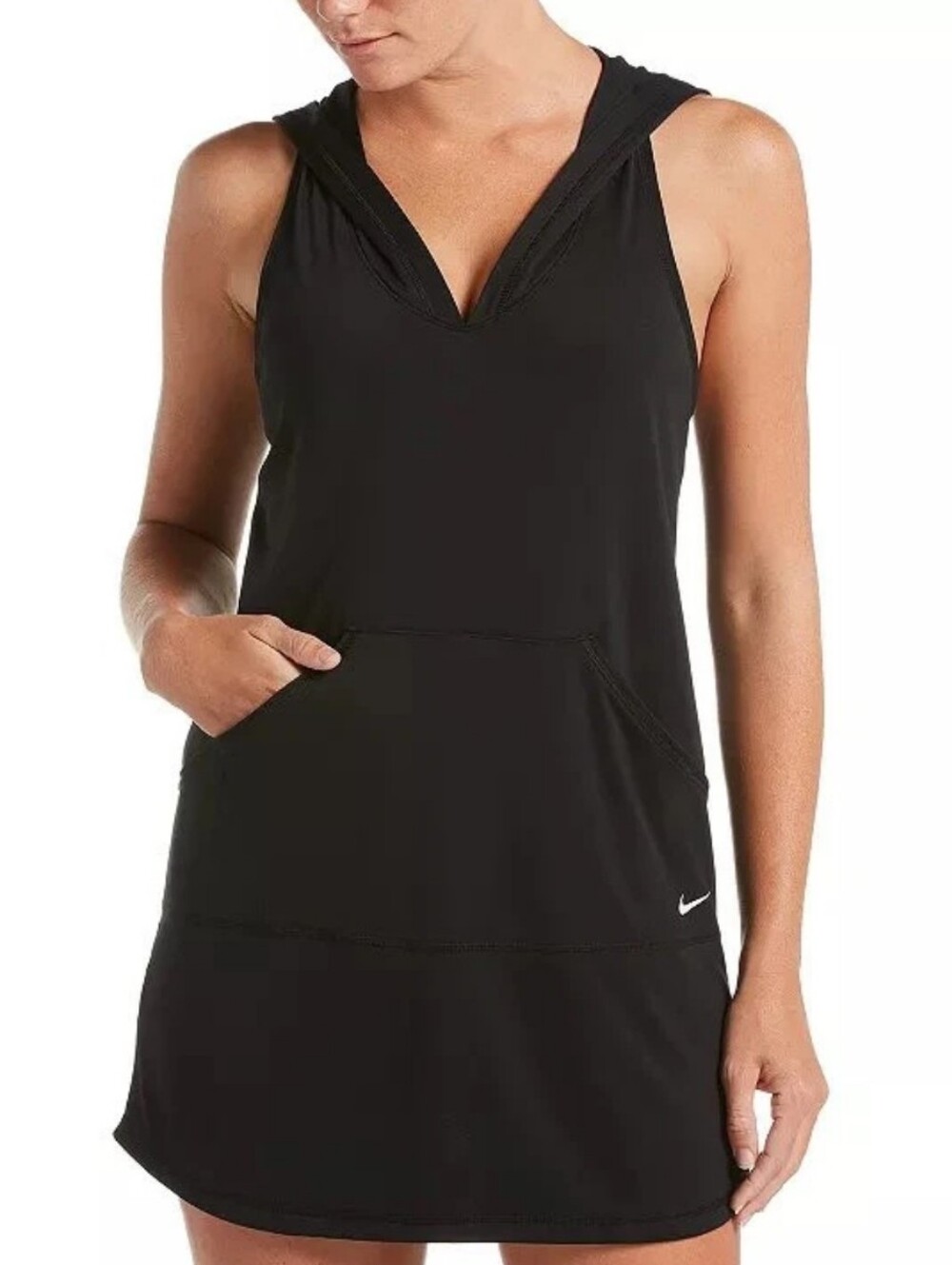Nike Black Hooded Swim Coverup Dress